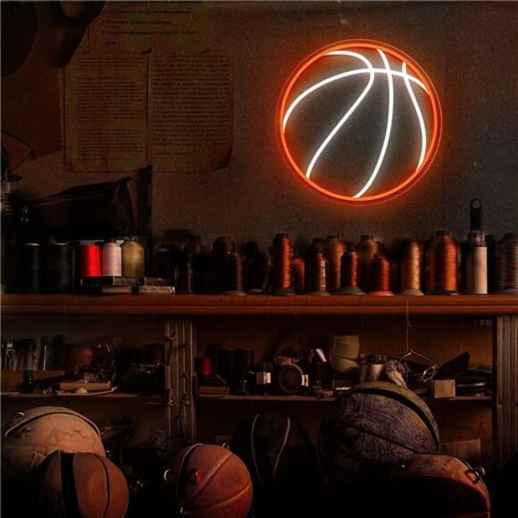 Basketball Neon Sign LED Wall Light Dimmable Sports Decor for Room Bedroom - Picture 2 of 8